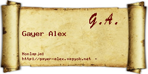 Gayer Alex névjegykártya